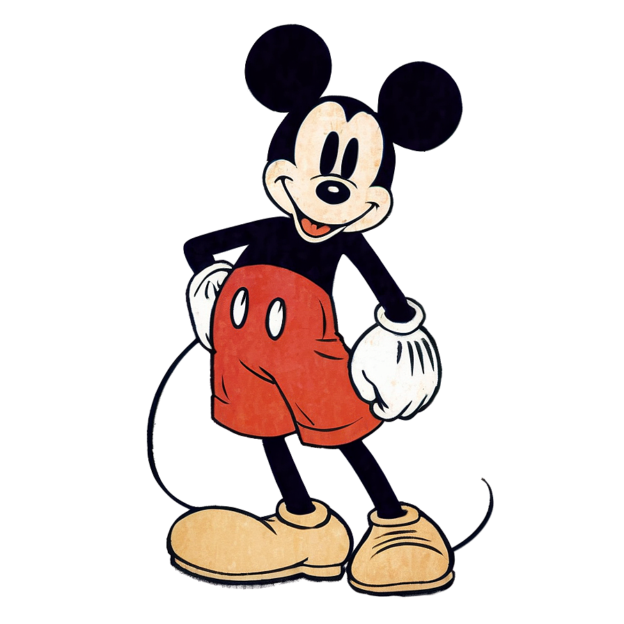 Vintage Mickey Mouse Drawing PNG luy44 PNG with transparent background