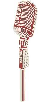 Vintage Microphone Graphic PNG with transparent background
