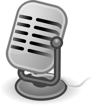 Vintage Microphone Graphic PNG with transparent background