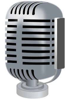 Vintage Microphone Illustration PNG with transparent background