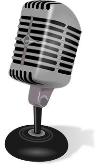 Vintage Microphone Illustration PNG with transparent background