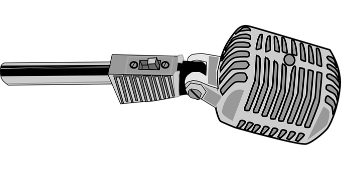 Vintage Microphone Vector Illustration PNG with transparent background