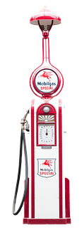 Vintage Mobilgas Special Fuel Pump PNG with transparent background
