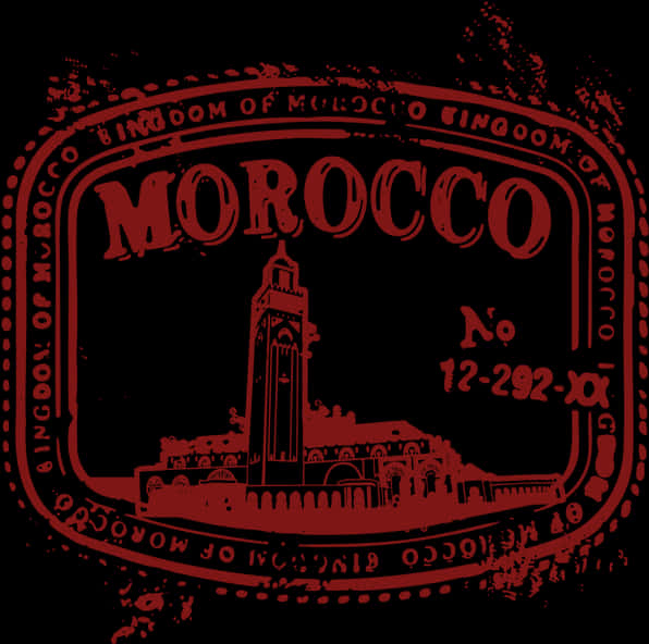 Vintage Morocco Stamp Design PNG with transparent background
