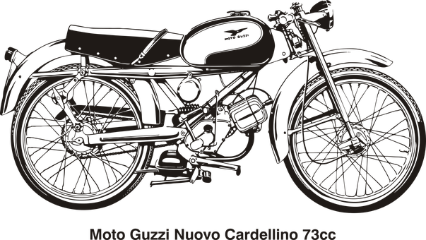 Vintage Moto Guzzi Nuovo Cardellino Motorcycle PNG with transparent background