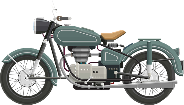 Vintage Motorcycle Illustration PNG with transparent background