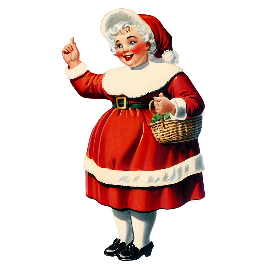 Vintage Mrs Claus Graphic Png Ofp14