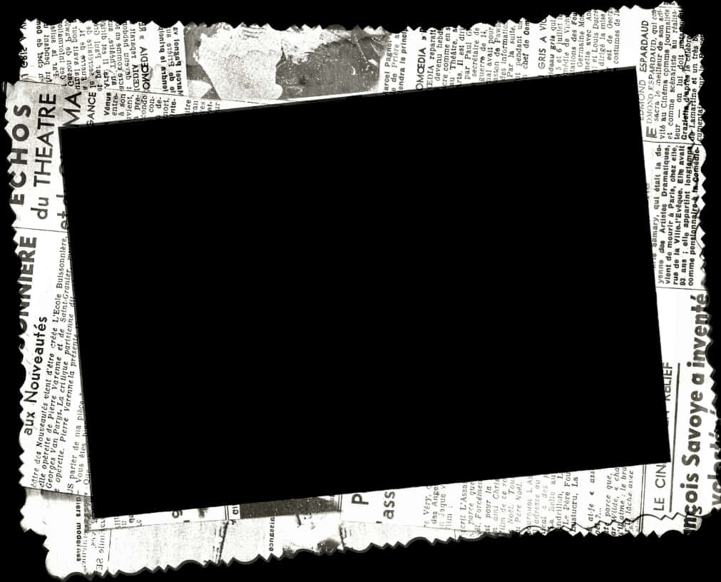 Vintage Newspaper Frame Background PNG image with a transparent background, free high-resolution download