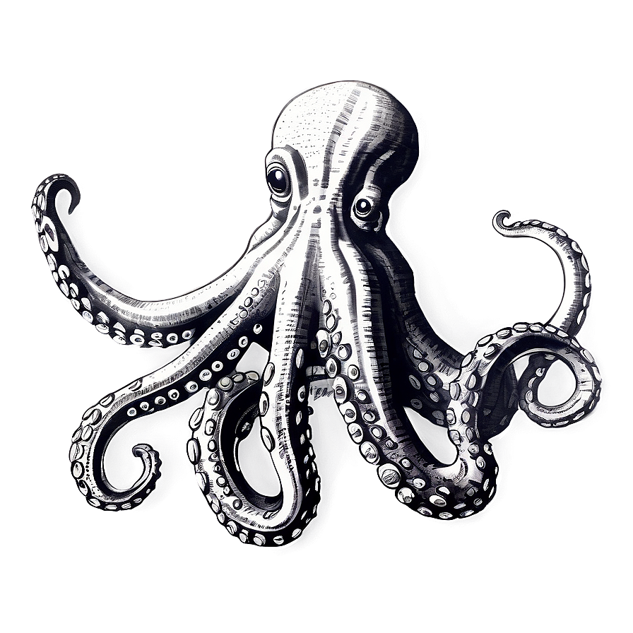 Vintage Octopus Sketch Png 15