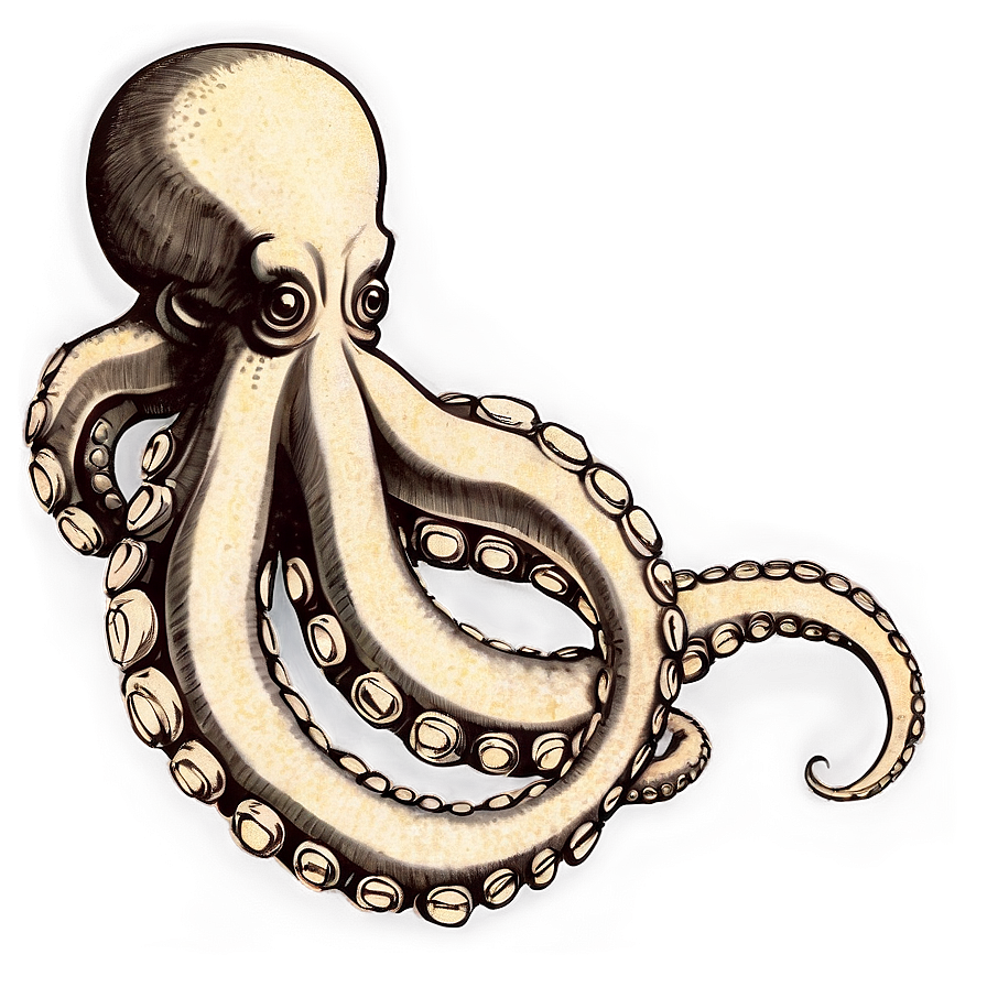 Vintage Octopus Sketch Png Wsm35