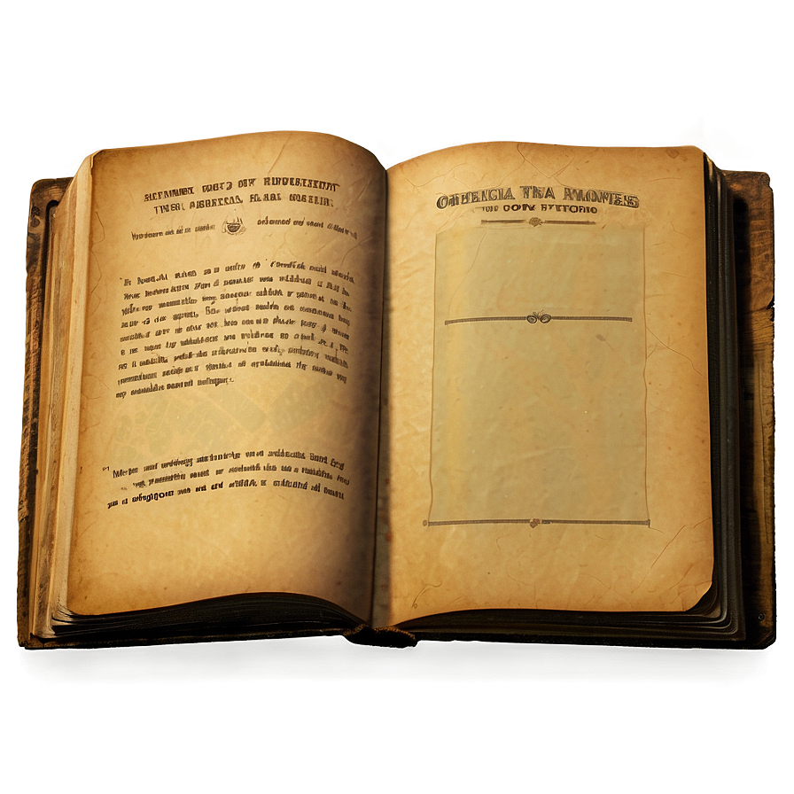 Vintage Open Book PNG dob PNG with transparent background