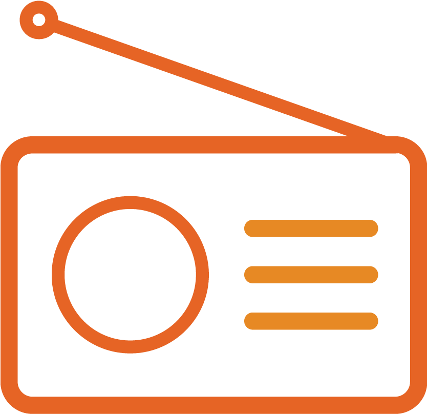 Radio Advertising Icon Clipart Radio Advertisement - Radio Icon Orange Png, Transparent Png PNG with transparent background