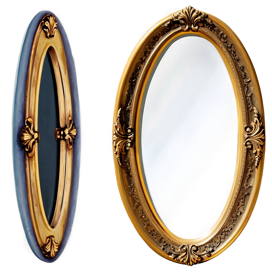 Vintage Oval Mirror Frame Png Slv89