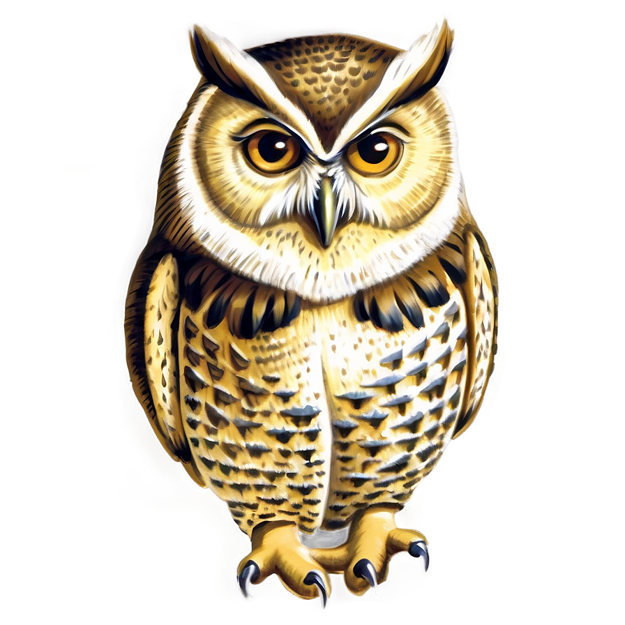 Vintage Owl Drawing Png Fug