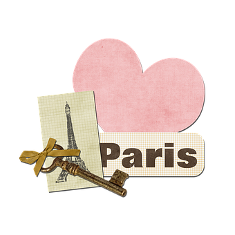 Vintage Paris Love Scrapbook Elements