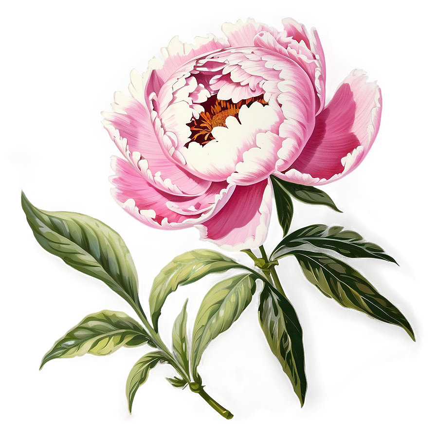 Vintage Peony Graphic Png 5