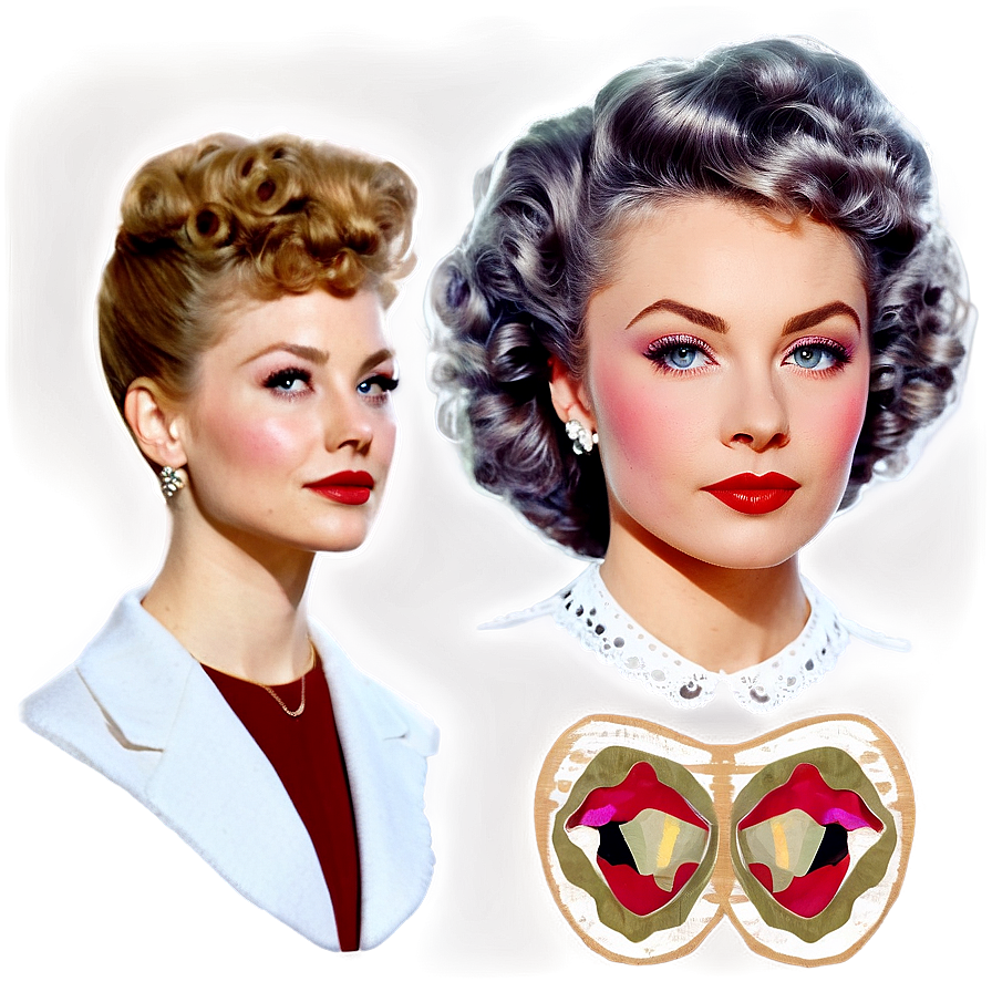 Vintage Perm Style Png Fmo57