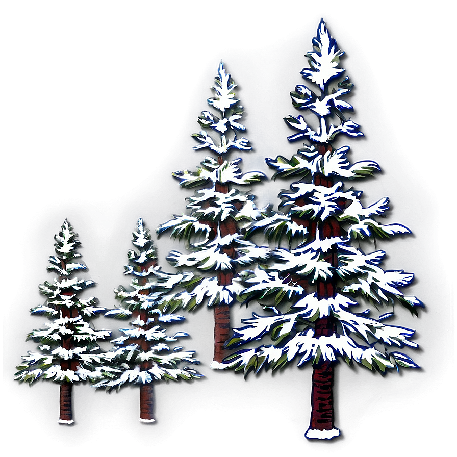 Vintage Pine Trees Png 05252024