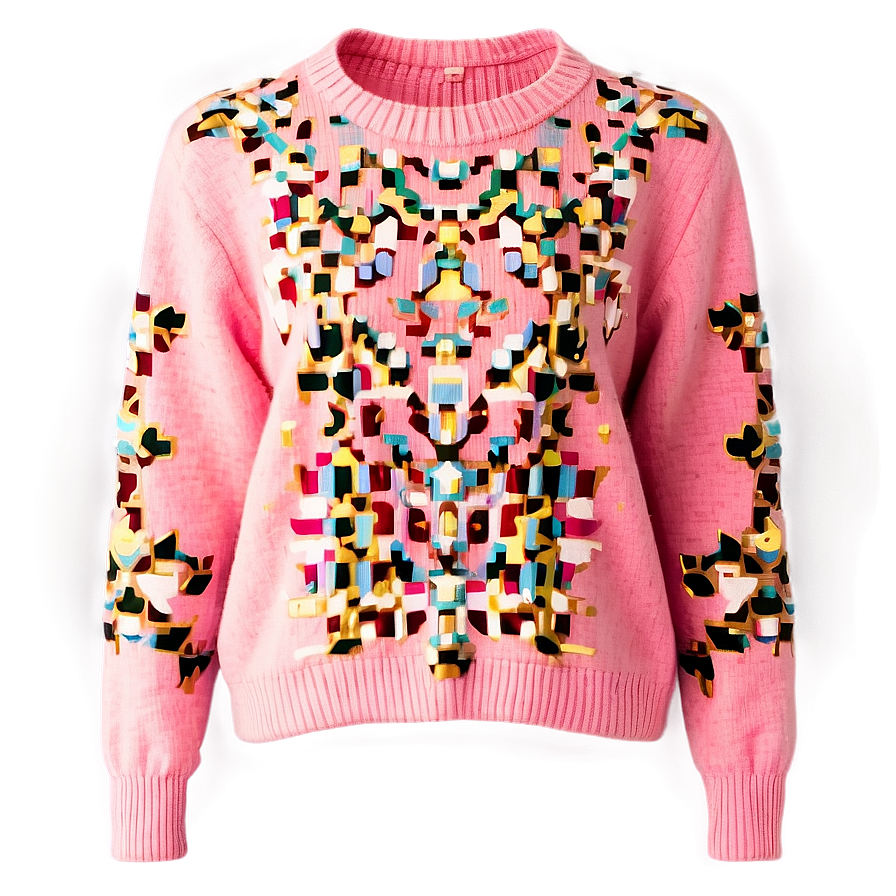 Vintage Pink Sweater Png 21