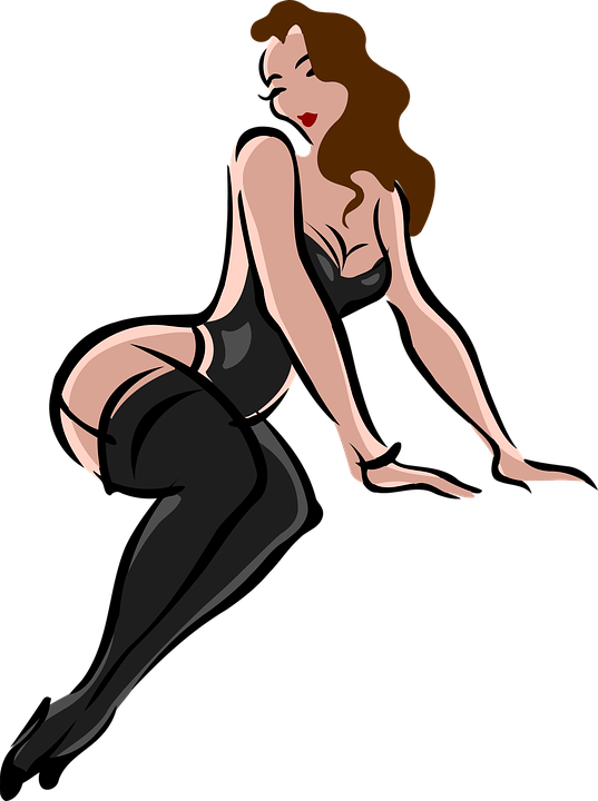 Vintage Pinup Lingerie Illustration