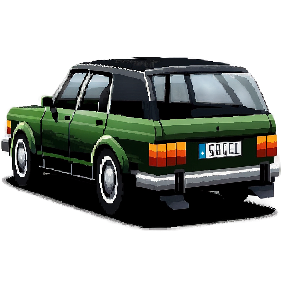 Vintage Pixel Car Png 31