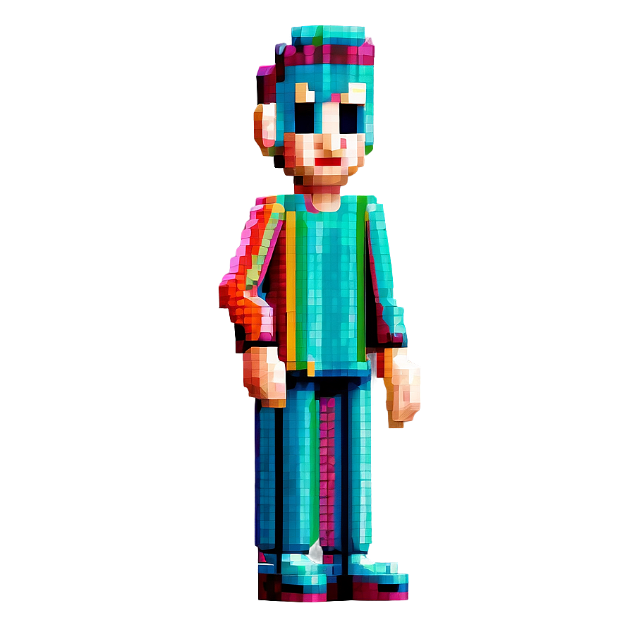 Vintage Pixelated Character Png Oso59