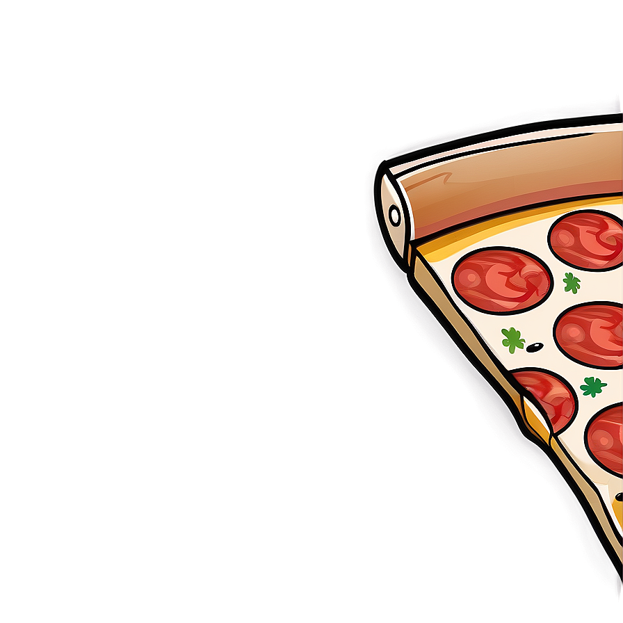 Vintage Pizza Cartoon Poster Png Ggc10