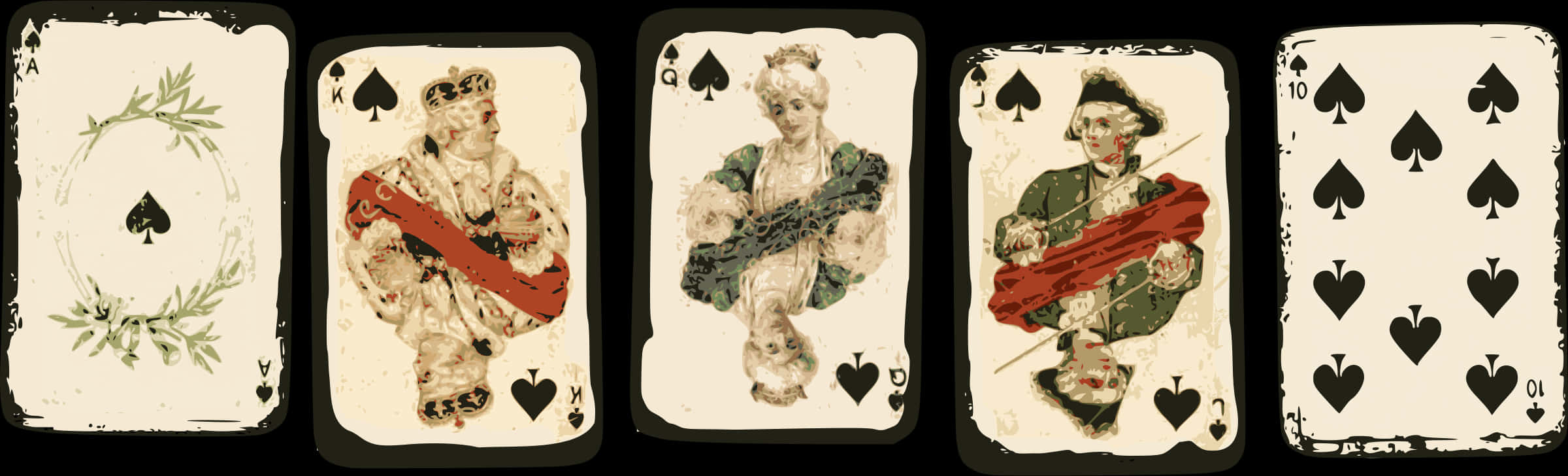 Vintage Playing Cards Set PNG with transparent background