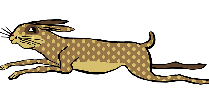 Vintage Polka Dot Rabbit Illustration