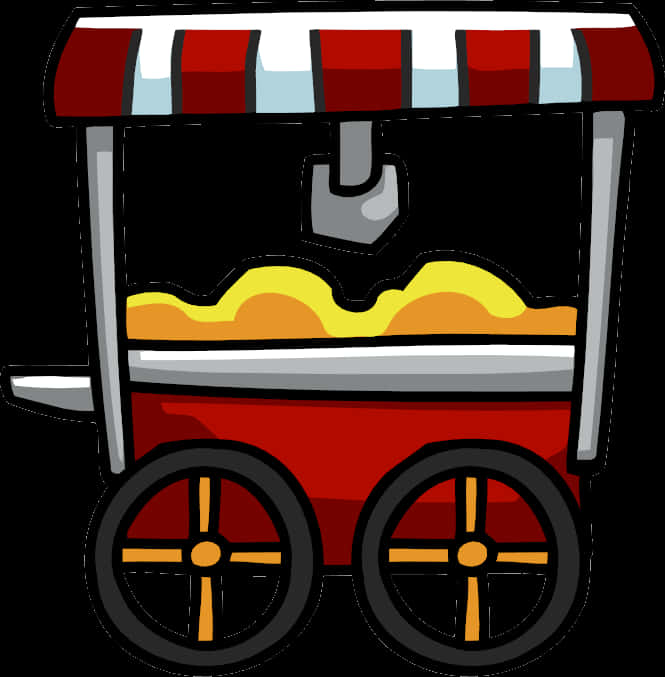 Vintage Popcorn Cart Clipart