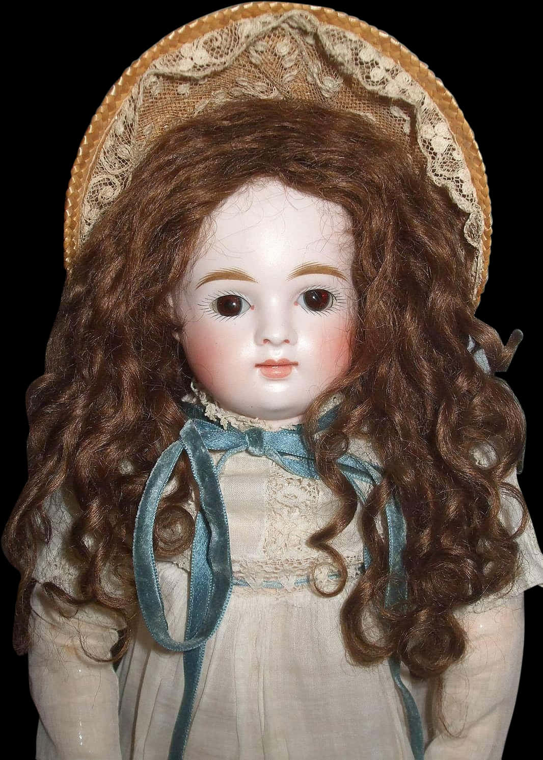 Vintage Porcelain Dollwith Bonnet