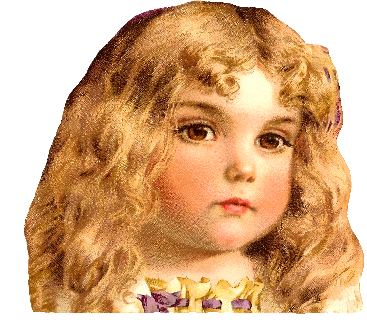 Clip Art Pretty Girl With Long Brown Hair - Little Blonde Girl With Curly Hair, HD Png Download PNG with transparent background