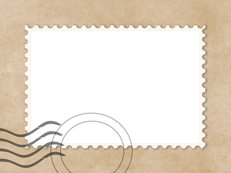 Vintage Postage Stamp Frame PNG with transparent background