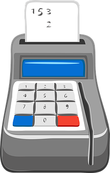 Vintage Printing Calculator Illustration PNG with transparent background