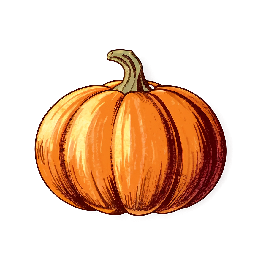 Vintage Pumpkin Illustration Png Wao