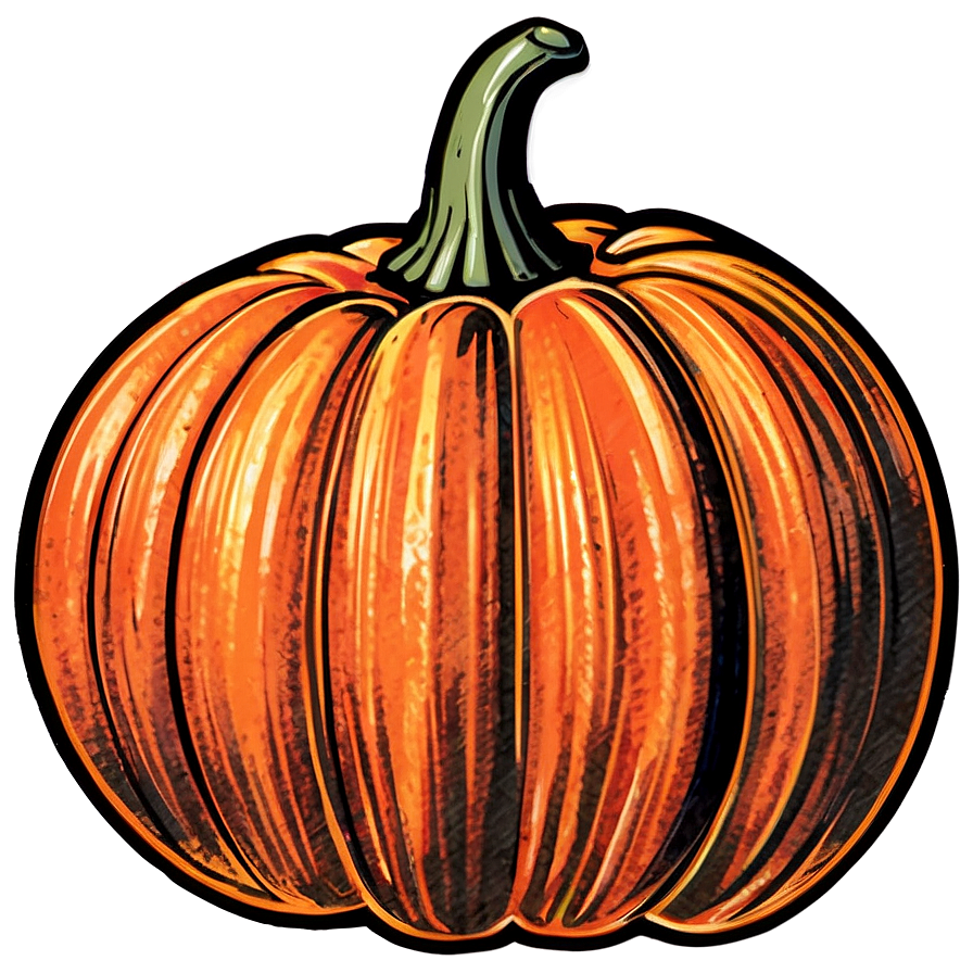 Vintage Pumpkin Outline Picture Png Mwv