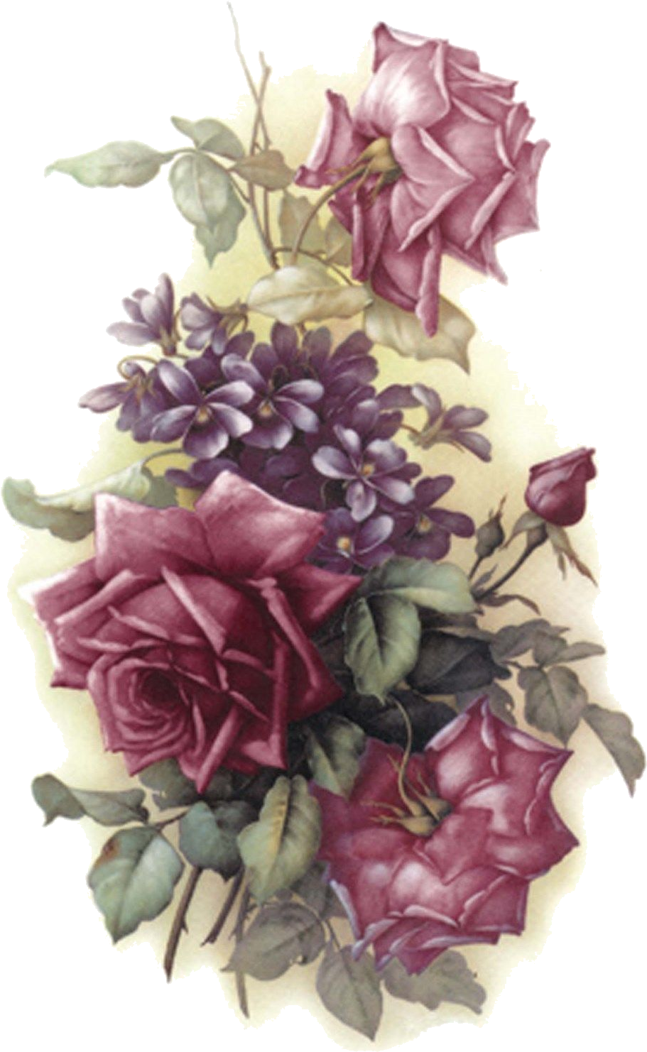 Purple Rose Png , Png Download - Flowers Vintage Purple Png, Transparent Png PNG with transparent background