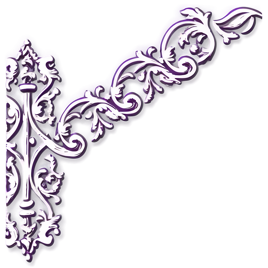 Vintage Purple Scroll Border Png Lgw