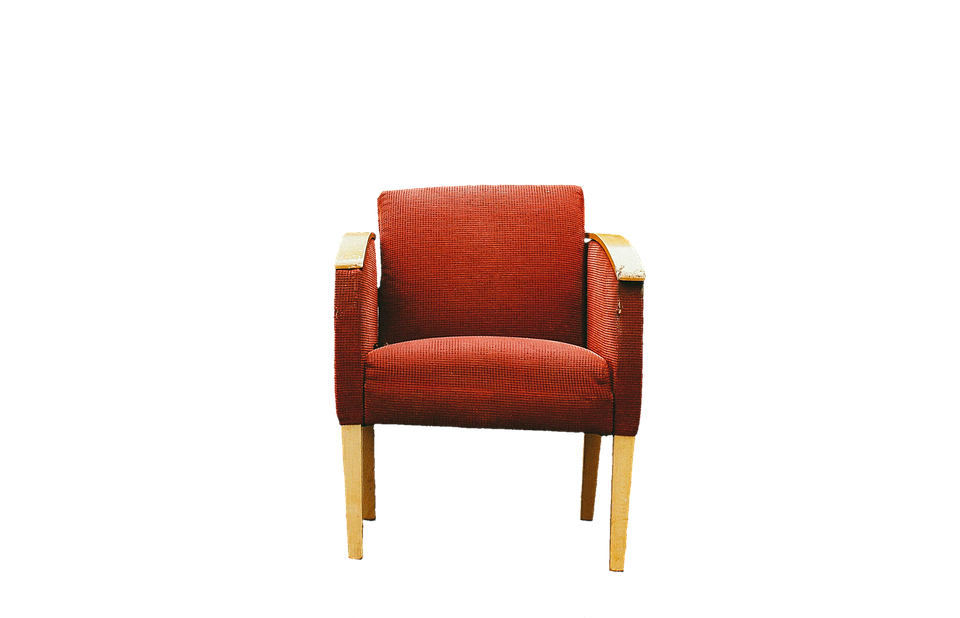 Vintage Red Armchair Isolated PNG with transparent background