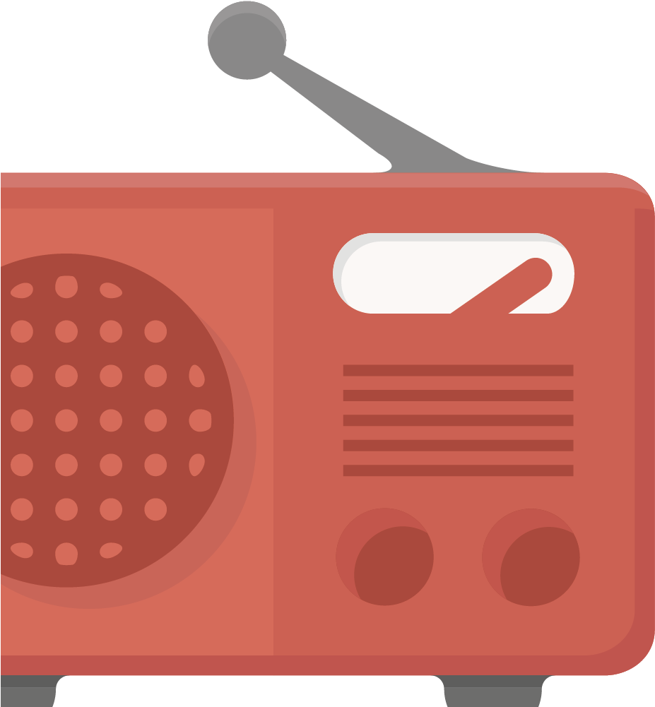 Vintage Red Radio Illustration