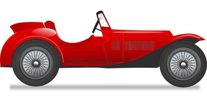 Vintage Red Roadster Vector