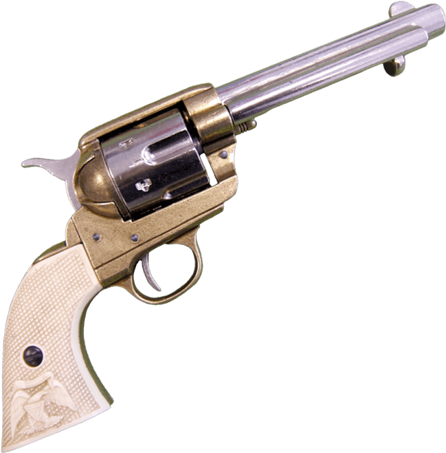 Nickel And Brass 1873 45 Caliber Western Revolver - Western Revolver, HD Png Download PNG with transparent background
