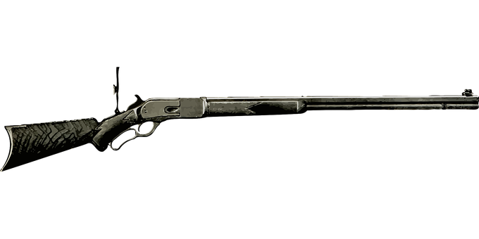 Vintage Rifle Silhouette PNG with transparent background