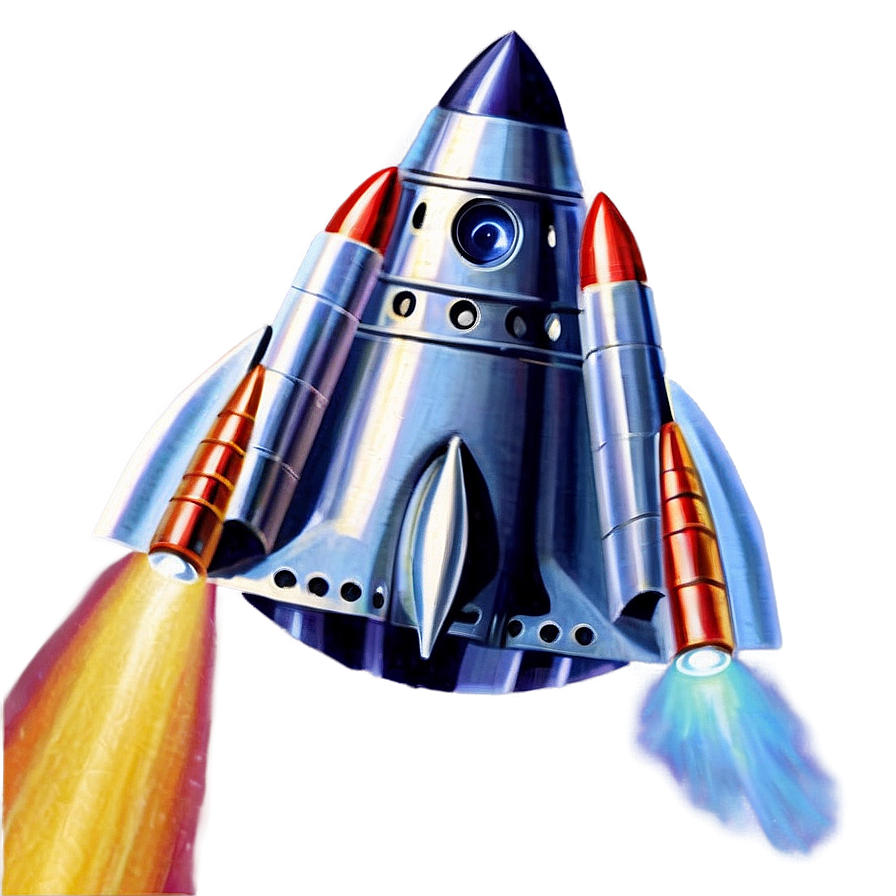 Vintage Rocketship Png Cwm49