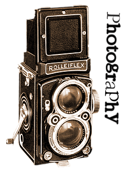 Vintage Rolleiflex Twin Lens Reflex Camera PNG with transparent background