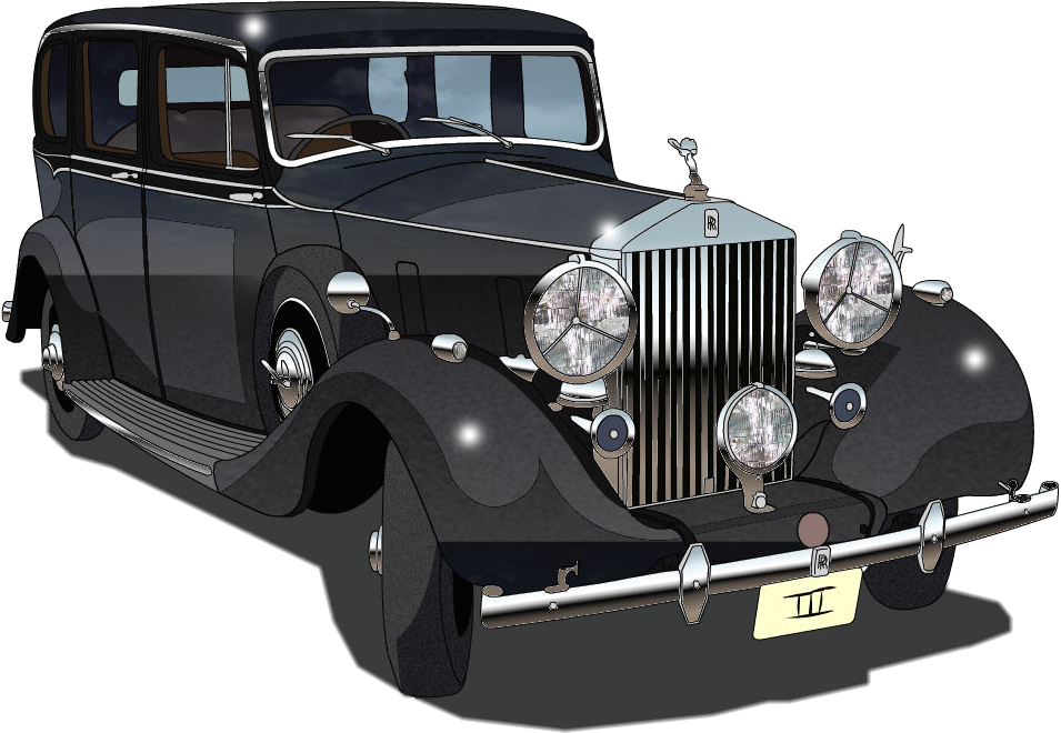 Vintage Rolls Royce Classic Car Illustration