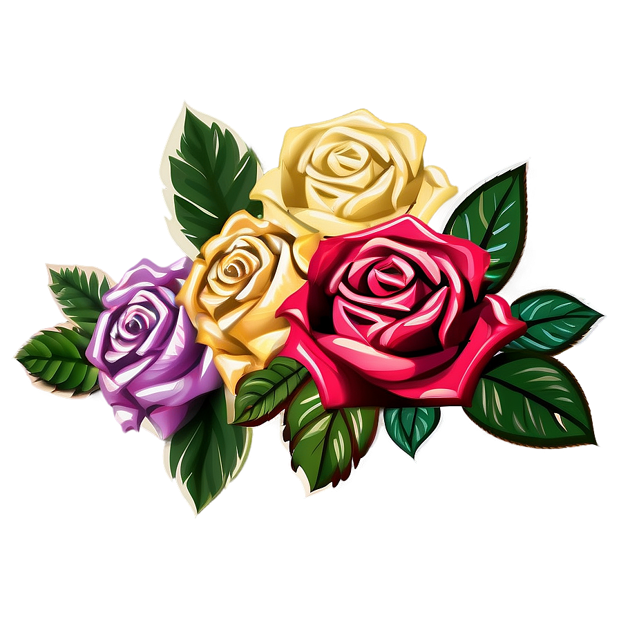 Vintage Rose Bouquet Png Wpi2