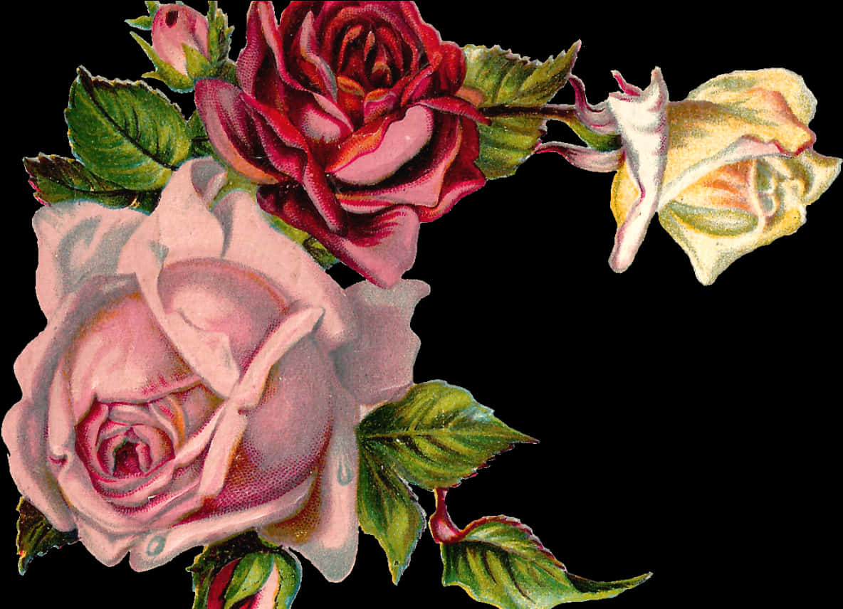 Vintage Rose Corner Design