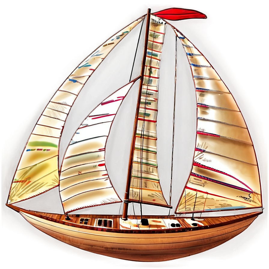 Vintage Sailboat Design PNG 05242024 PNG image with a transparent background, free high-resolution download