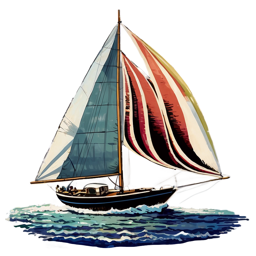 Vintage Sailboat Poster Png 05242024